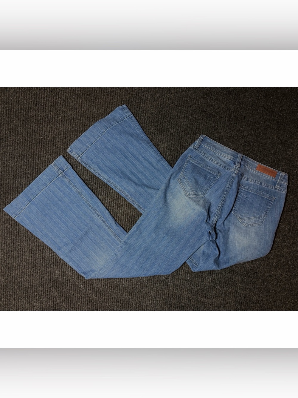 Rock & Roll Light Blue Pinstripe Flare Jeans